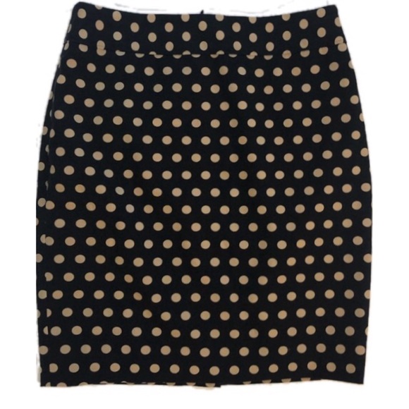 Ann Taylor Loft Black/ Tan Polka Dot Skirt - Picture 2 of 6